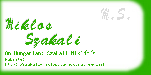 miklos szakali business card